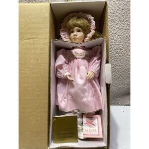 Vintage 90s Linda Mason Porcelain Bisque Little Sweetheart Doll Near Mint in Box